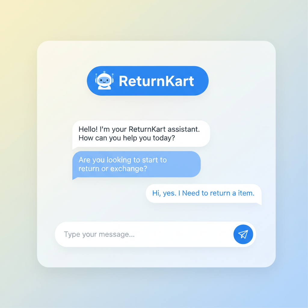 ReturnKart AI chat assistant helping a customer with return initiation